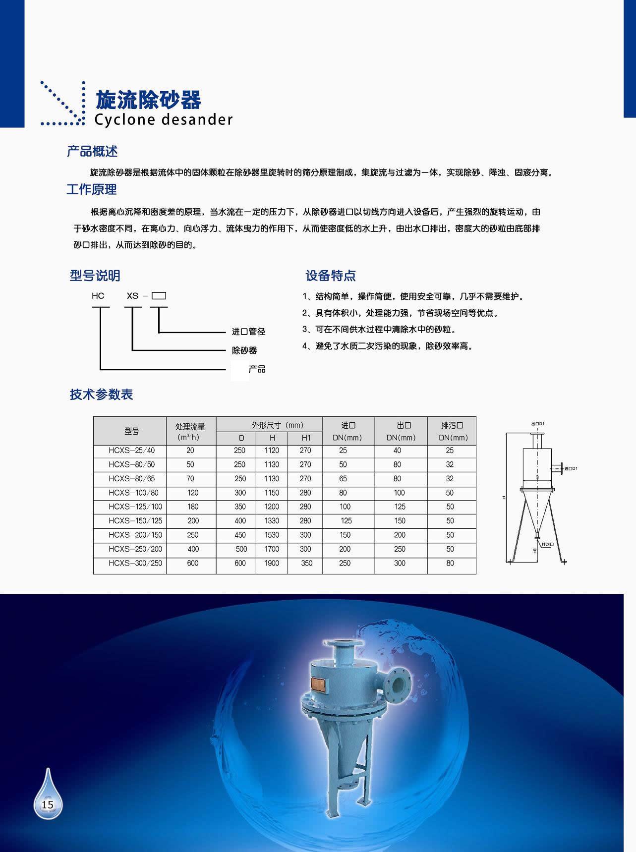 工泉牌旋流除砂器產品彩頁
