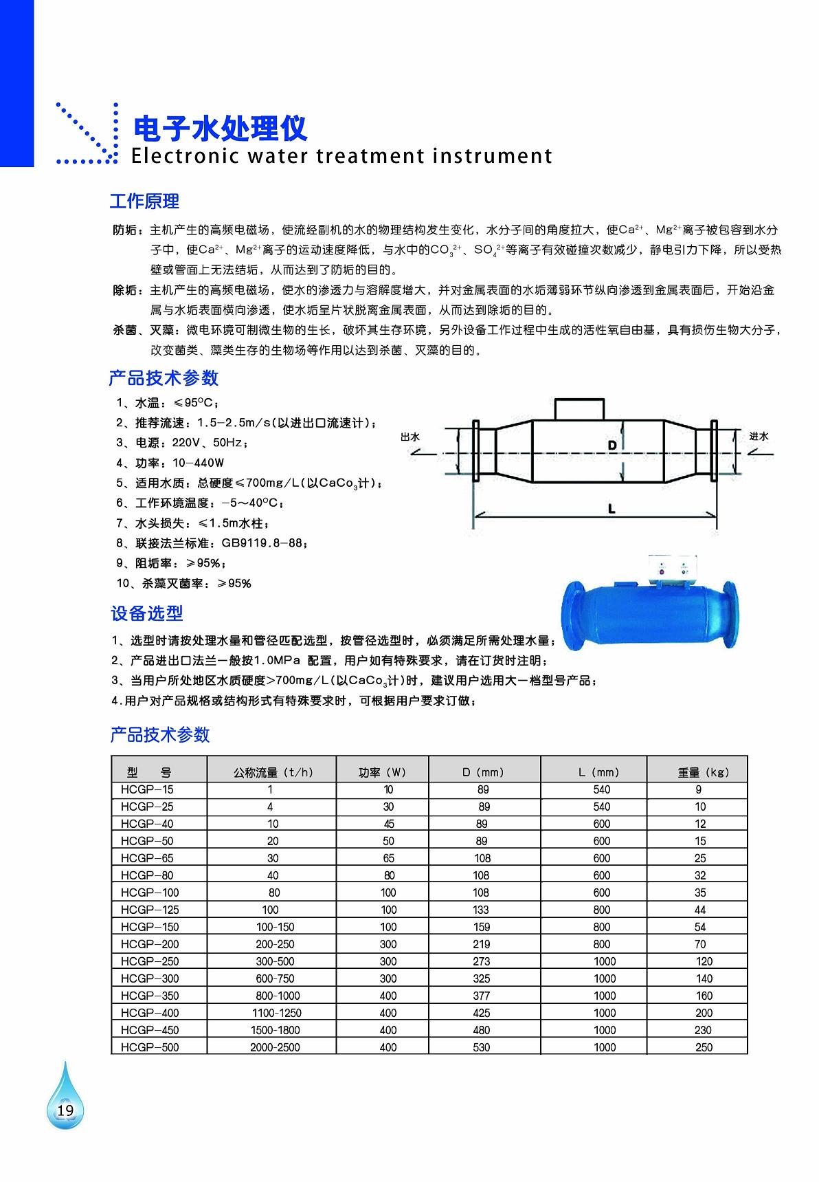 工泉牌電子水處理器產品彩頁